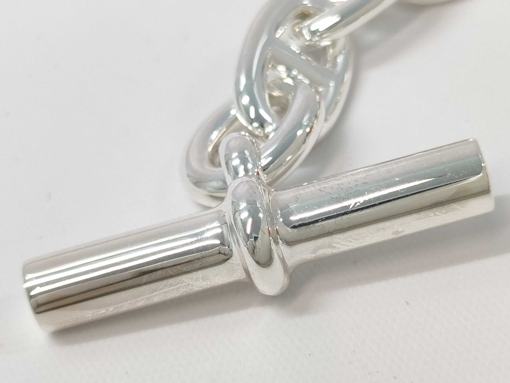 HERMES Chaine d'Ancre MM Bracelet, 13 links, 925, 49.4g, Silver, 24G207212, Warranty Card, Bracelet/Bangle