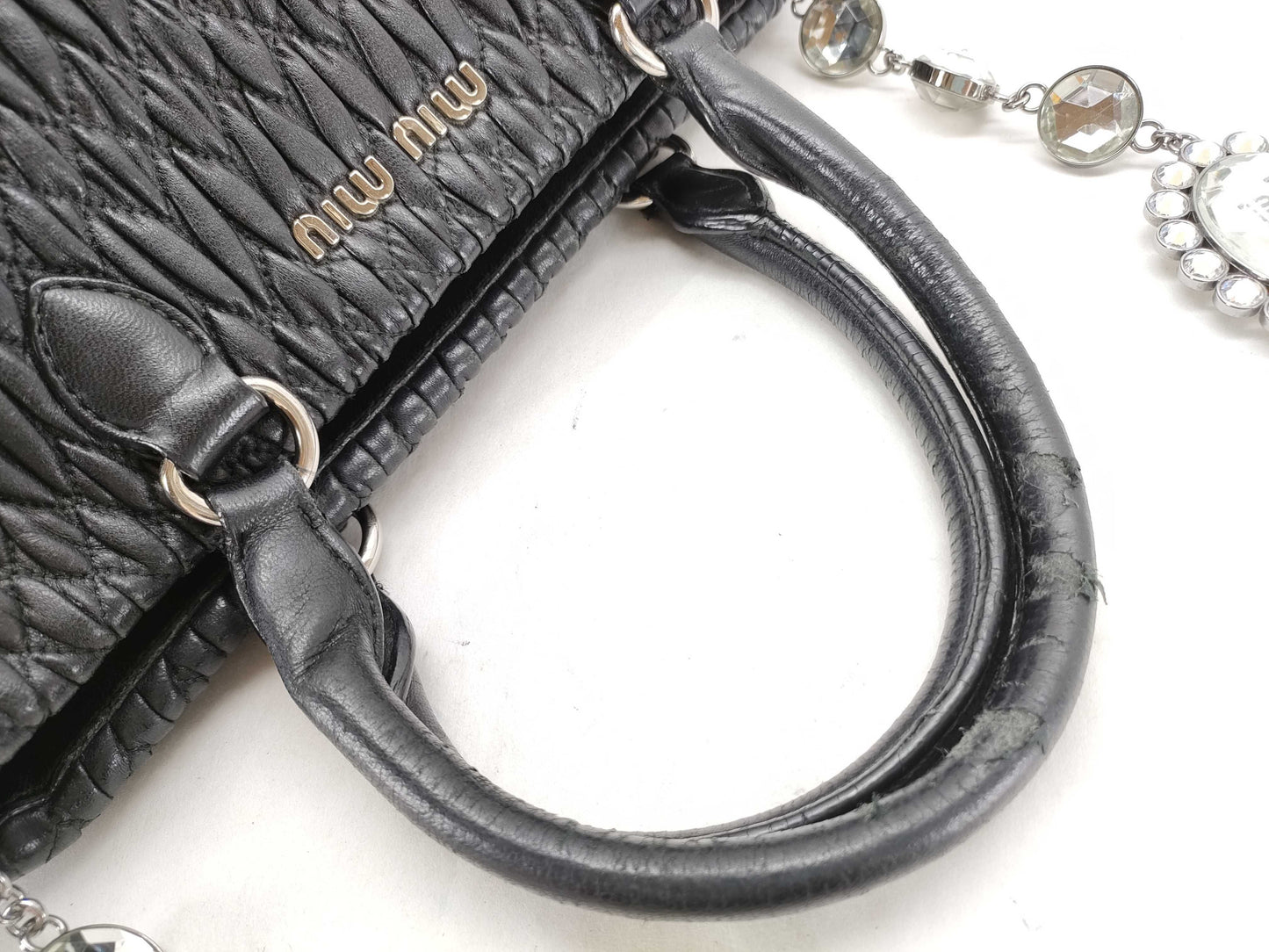 Miu Miu Matelasse Leather Shoulder Bag Tote Bag