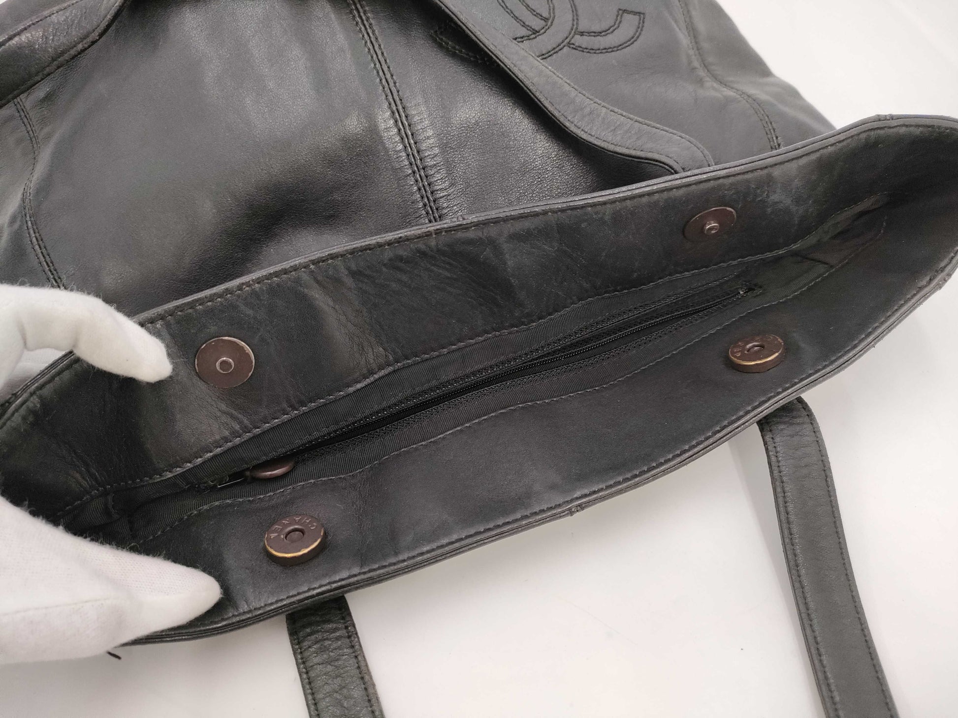 CHANEL Lamb Coco Mark Tote Bag with Seal