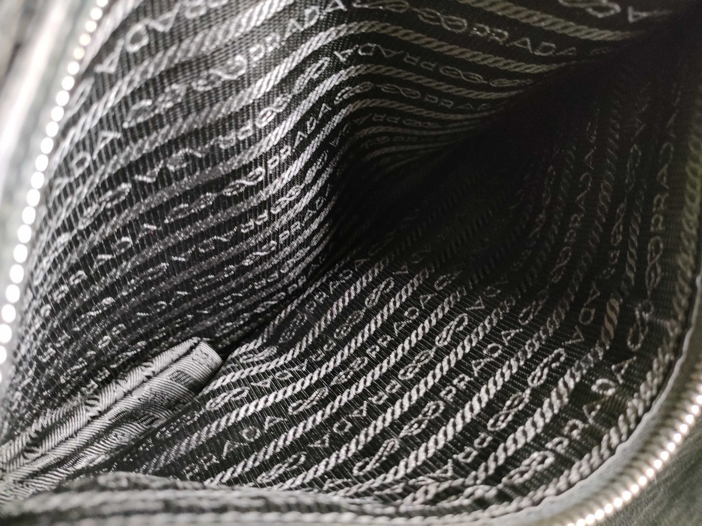 PRADA Canvas x Leather Check Pattern 2-Way Handbag with Strap