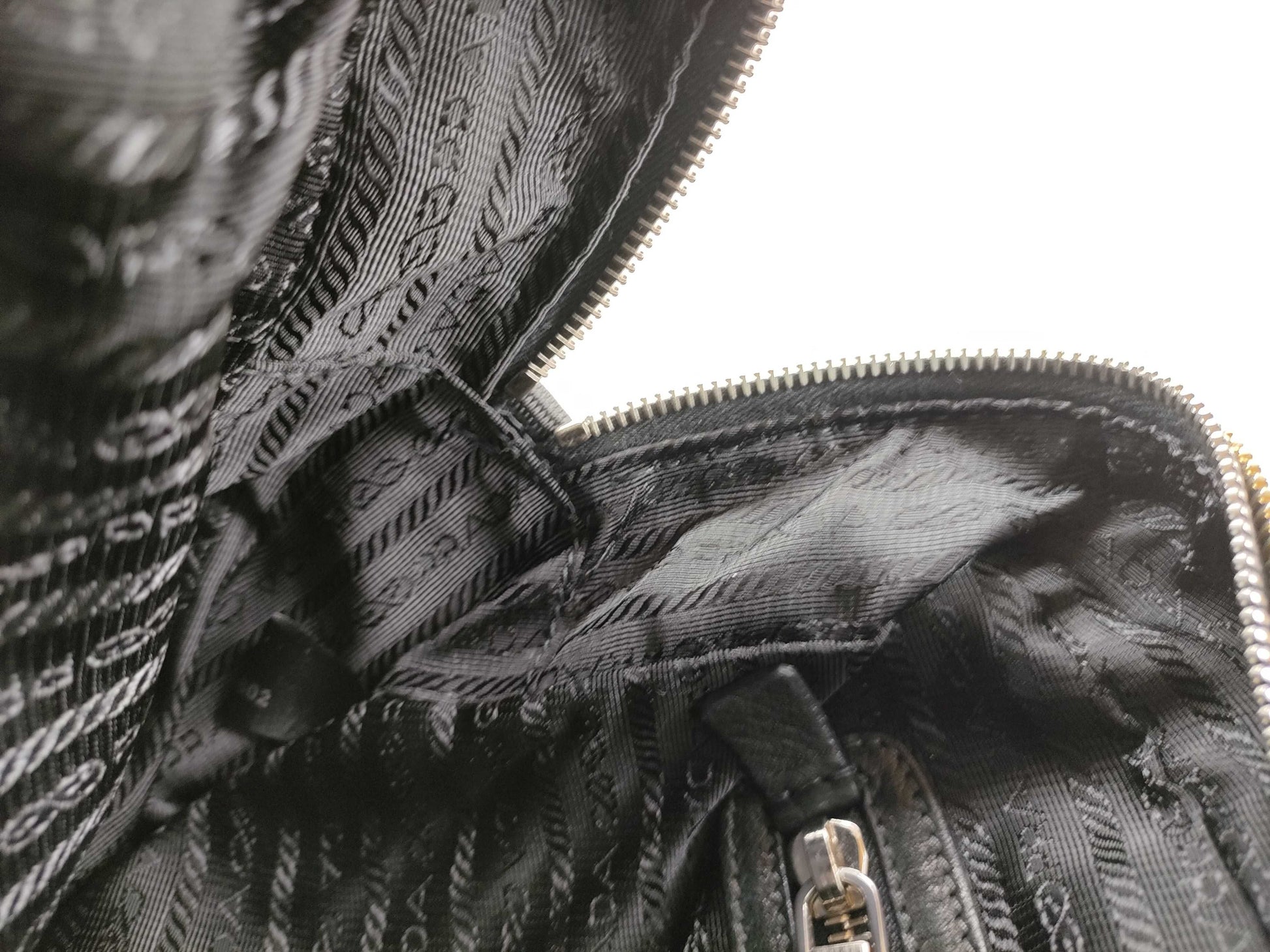 PRADA Canvas x Leather Check Pattern 2-Way Handbag with Strap