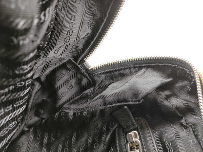 PRADA Canvas x Leather Check Pattern 2-Way Handbag with Strap