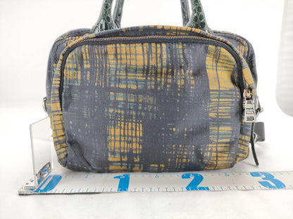 PRADA Canvas x Leather Check Pattern 2-Way Handbag with Strap