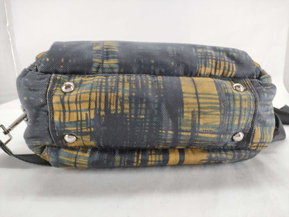 PRADA Canvas x Leather Check Pattern 2-Way Handbag with Strap