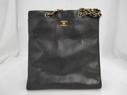 CHANEL Caviar Chain Tote Bag