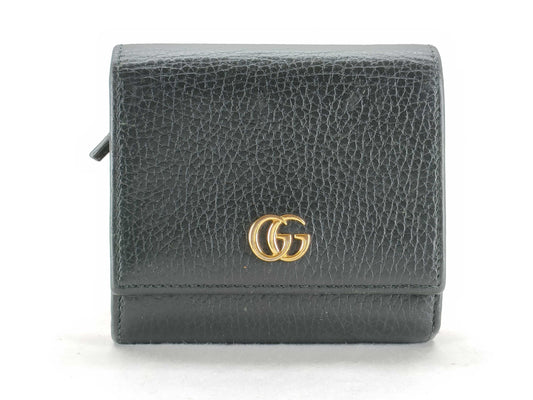 GUCCI GG Marmont Leather Tri-Fold Compact Wallet
