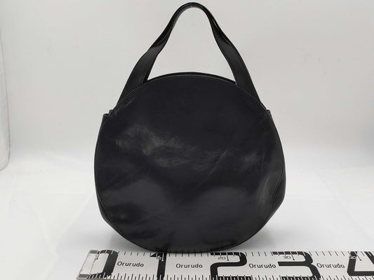 HIROFU Handbag Black Leather H Logo Bag