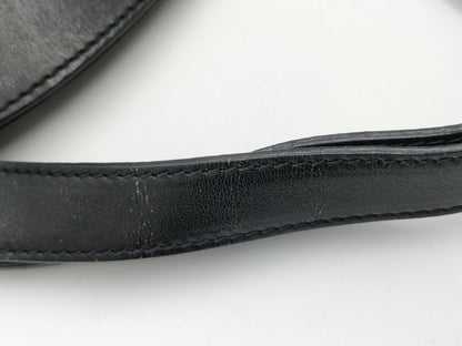 HIROFU Handbag Black Leather H Logo Bag