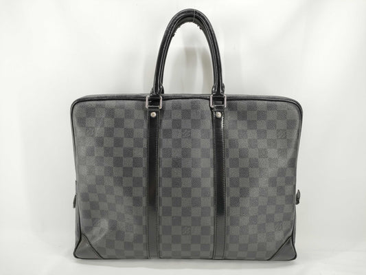LOUIS VUITTON N41478 Damier Graphite Men's Briefcase, Business Bag BA1132, Tag Missing