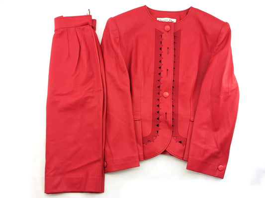 Dior Vintage Set All Leather Jacket/Skirt Other Apparel
