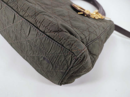 Dior Lady Dior Dior Handbag Shoulder Bag 2WAY Cannage Lady Dior Green Strap Handbag