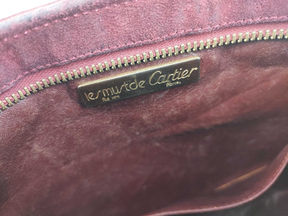 Cartier Must Cartier Shoulder Bag Suede Leather Bordeaux Shoulder Bag
