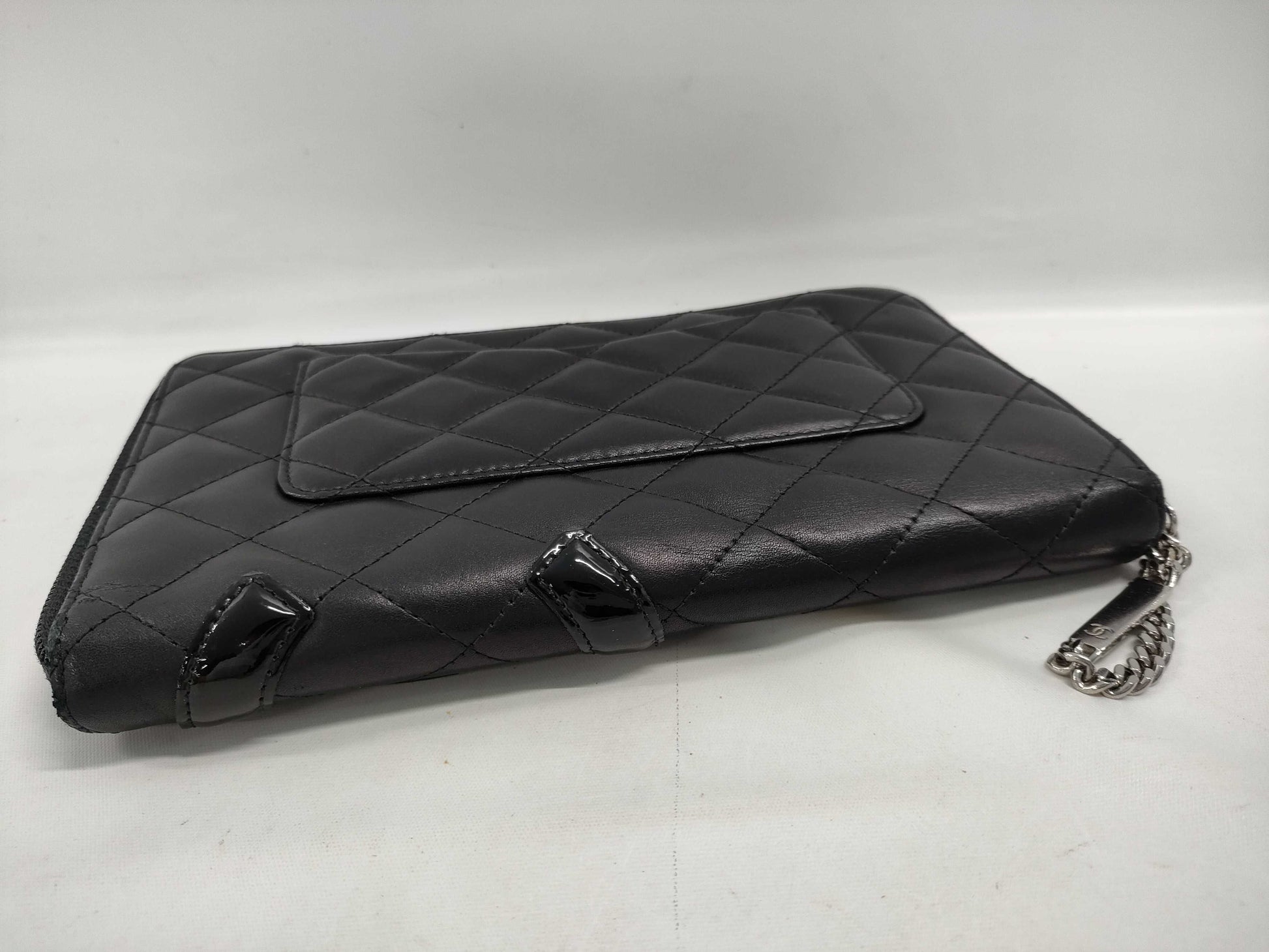 CHANEL Cambon Zippy Organizer Black x Black Wallet