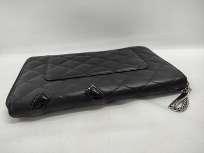 CHANEL Cambon Zippy Organizer Black x Black Wallet