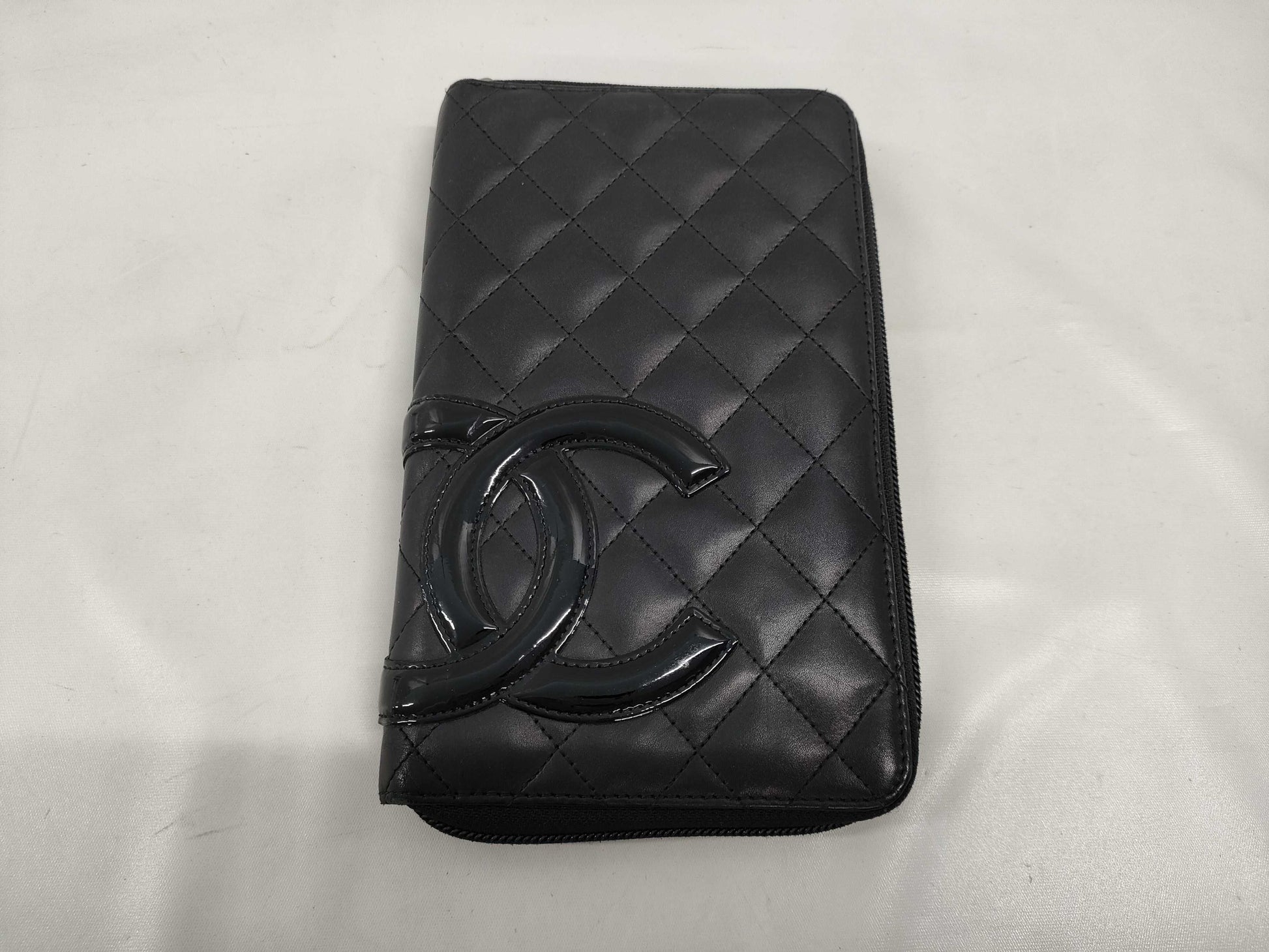 CHANEL Cambon Zippy Organizer Black x Black Wallet