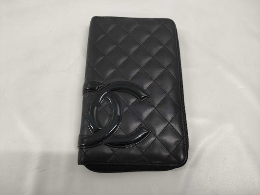 CHANEL Cambon Zippy Organizer Black x Black Wallet