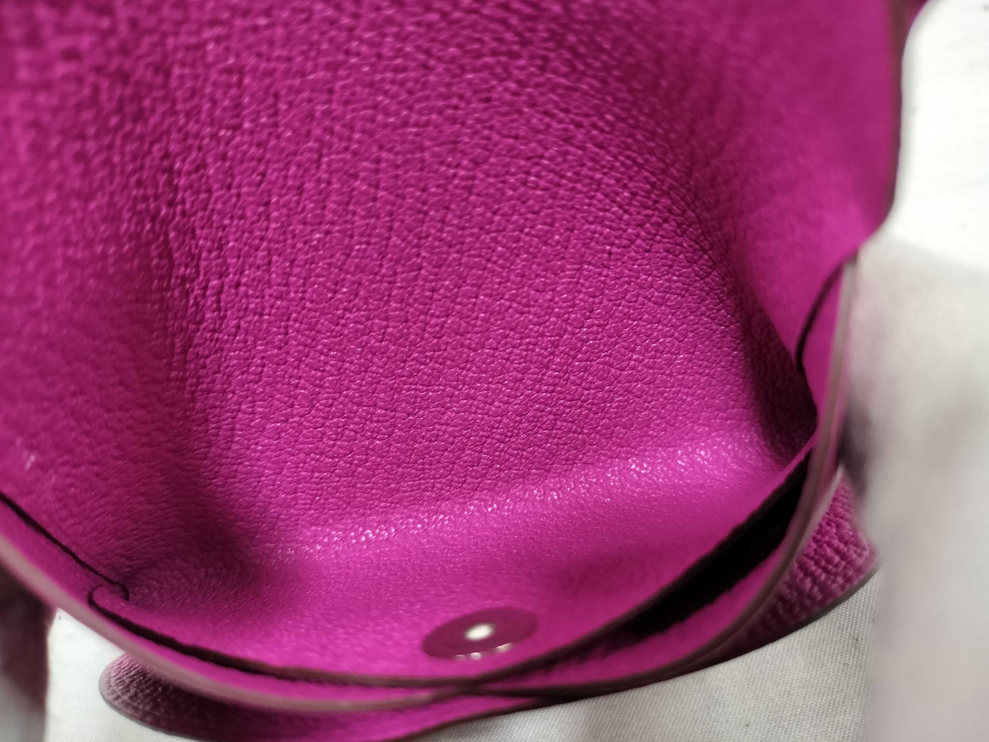 HERMES Calvi Duo Chevre Pink Card Case, Pass Case, Business Card Case