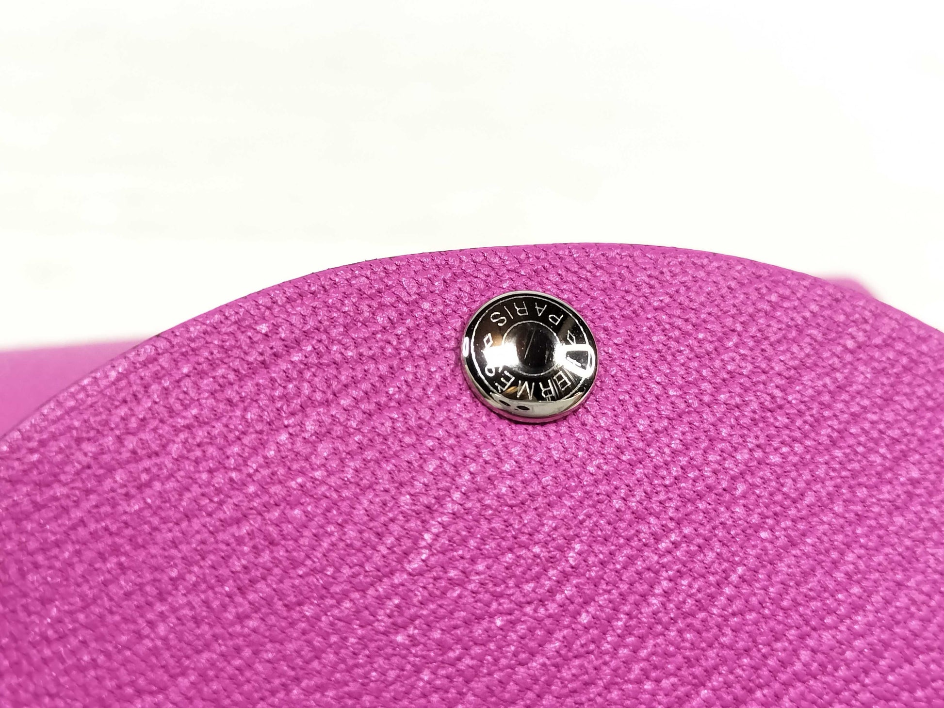 HERMES Calvi Duo Chevre Pink Card Case, Pass Case, Business Card Case