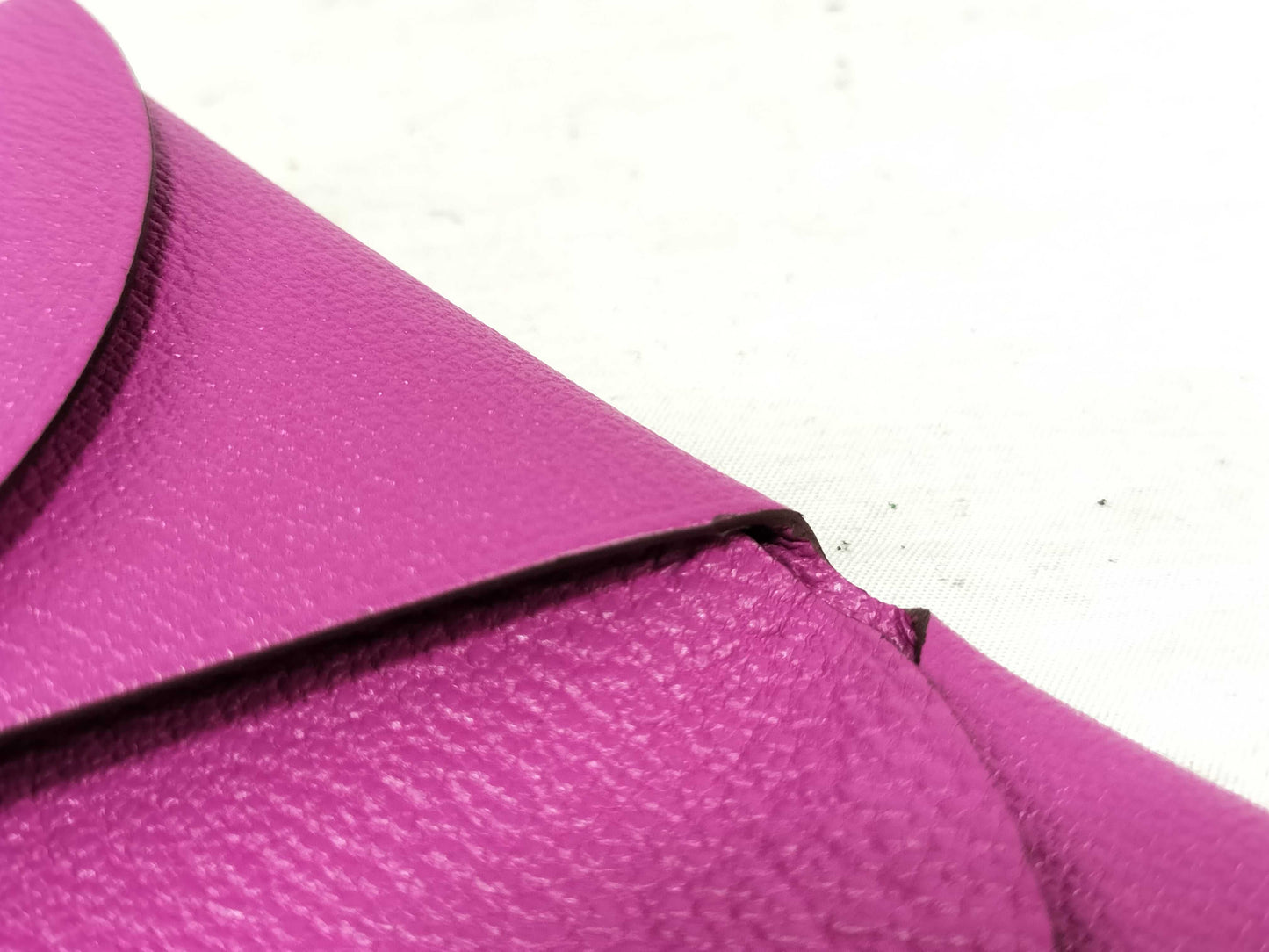 HERMES Calvi Duo Chevre Pink Card Case, Pass Case, Business Card Case