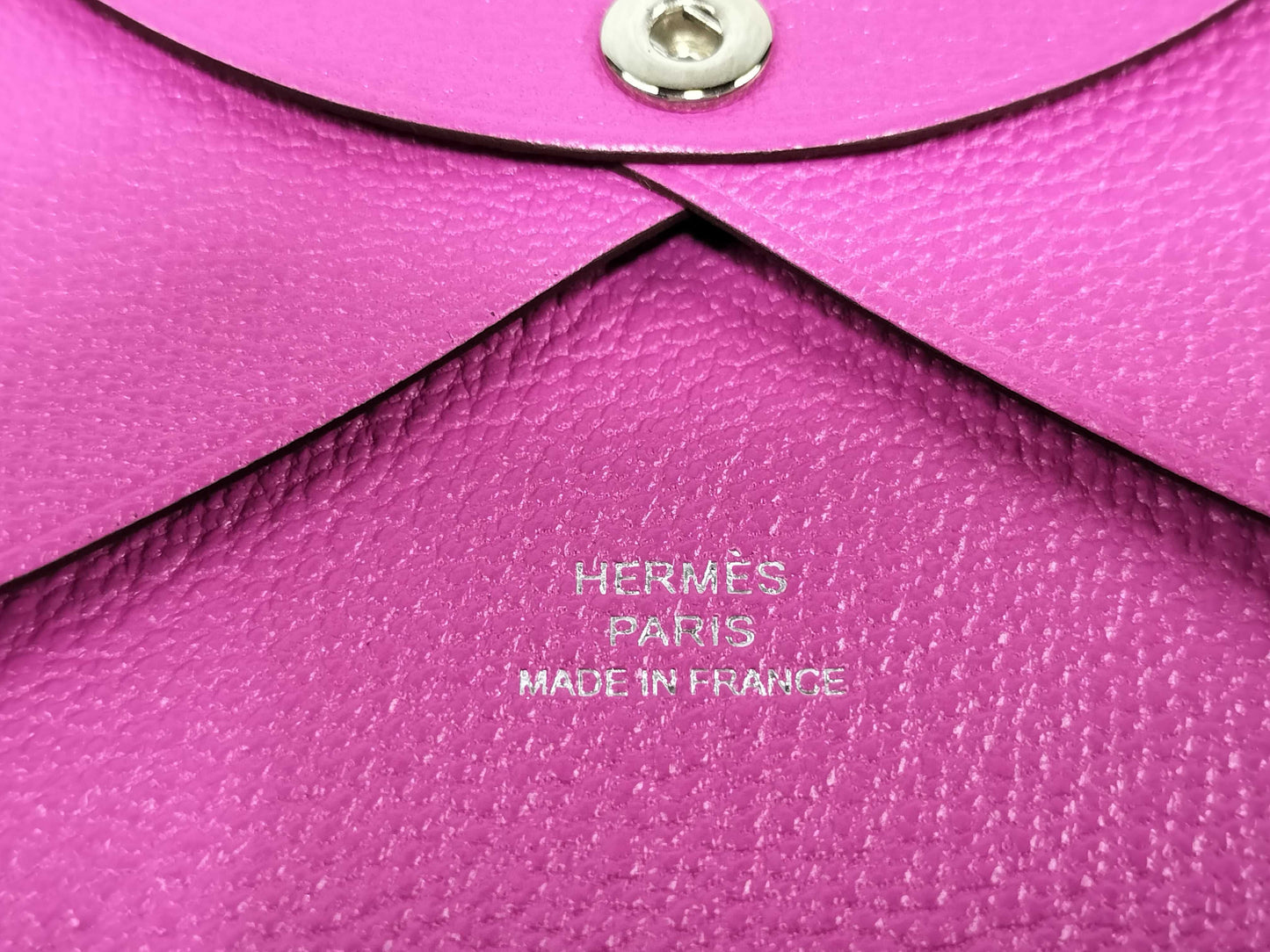 HERMES Calvi Duo Chevre Pink Card Case, Pass Case, Business Card Case