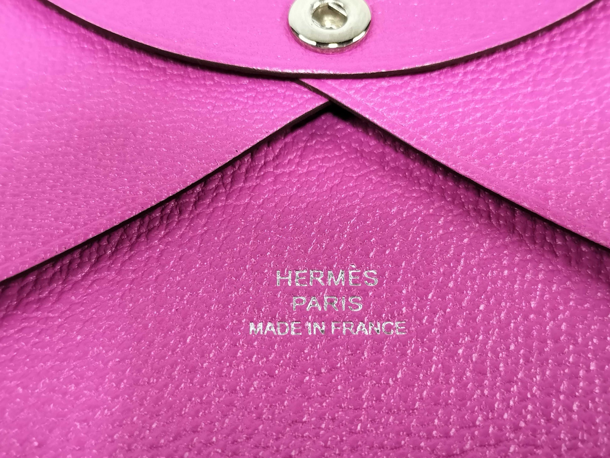 HERMES Calvi Duo Chevre Pink Card Case, Pass Case, Business Card Case