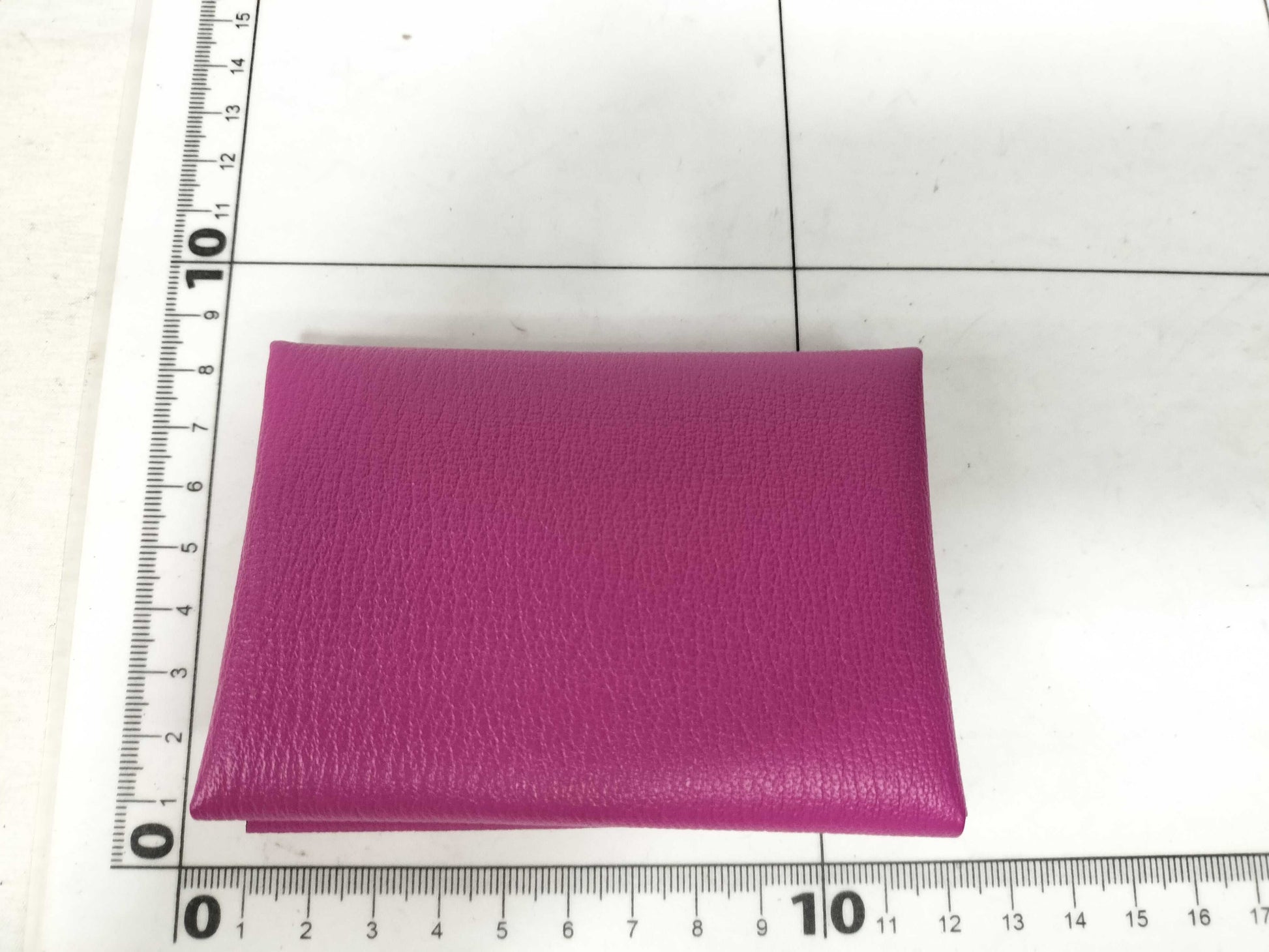 HERMES Calvi Duo Chevre Pink Card Case, Pass Case, Business Card Case