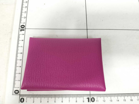 HERMES Calvi Duo Chevre Pink Card Case, Pass Case, Business Card Case