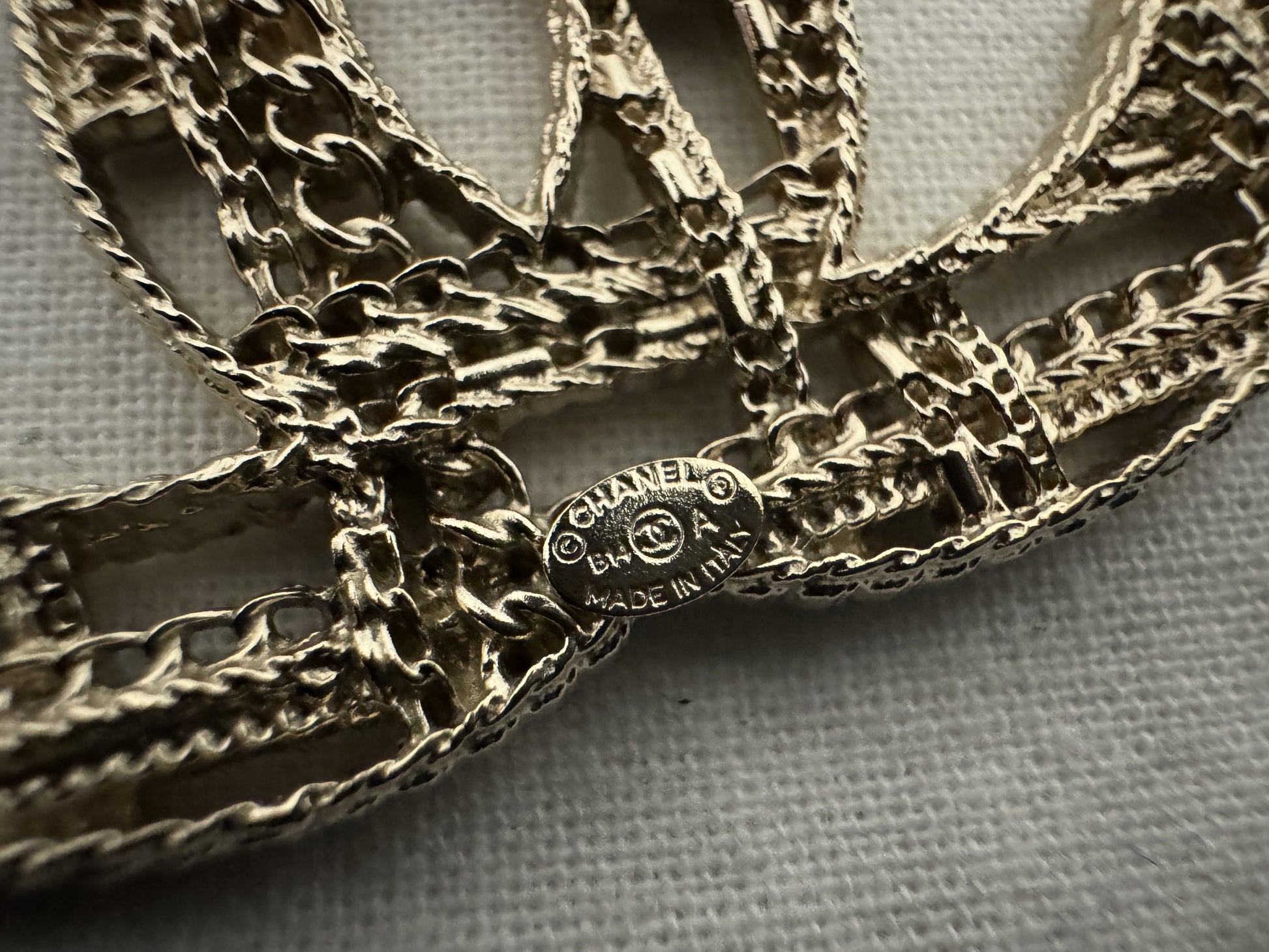 CHANEL B14A Coco Mark Chain Design Brooch