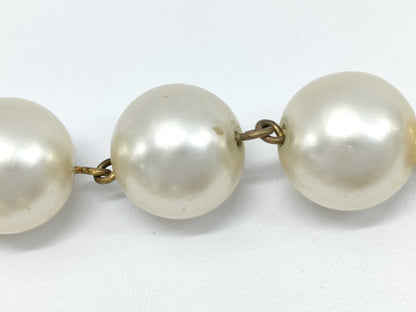 CHANEL GP Faux Pearl Neck Oval Coco Mark 167.9g Necklace