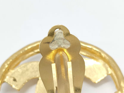 CHANEL GP Vintage Coco Mark Gold Earrings 30.9g