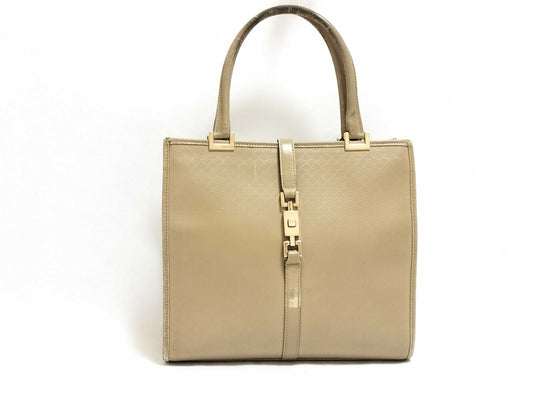 GUCCI Jackie Tote Bag / 002 1065 / Jackie / Micro GG / Leather / Beige Tote Bag
