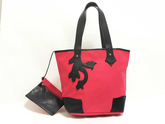 Vivienne Westwood Tote Bag/Tiny Orb/Canvas/Red Tote Bag