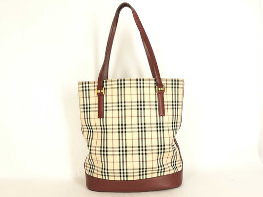 BURBERRY Tote Bag / Nova Check / Nylon Canvas / Beige Tote Bag