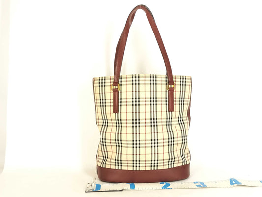 BURBERRY Tote Bag / Nova Check / Nylon Canvas / Beige Tote Bag