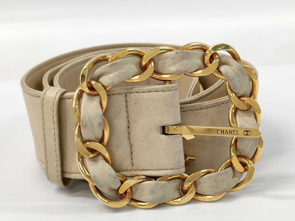 CHANEL CHANEL Belt 70/28 Gold Beige Belt