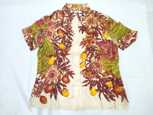 HERMES PASSIFLORES Passion Flower Shirt, Size 40