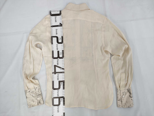 HERMES HERMES Accordion Blouse Shirt Musical Note 38 Shirt