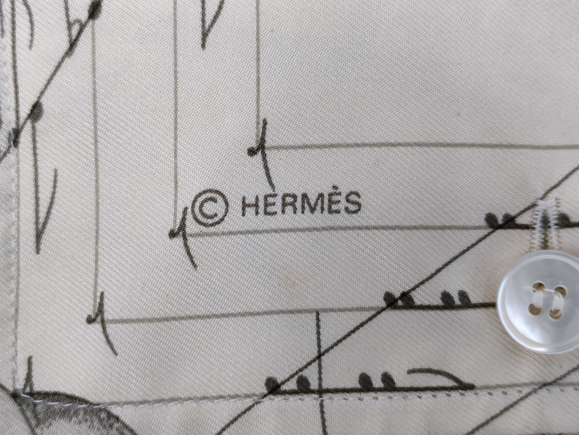 HERMES HERMES Accordion Blouse Shirt Musical Note 38 Shirt