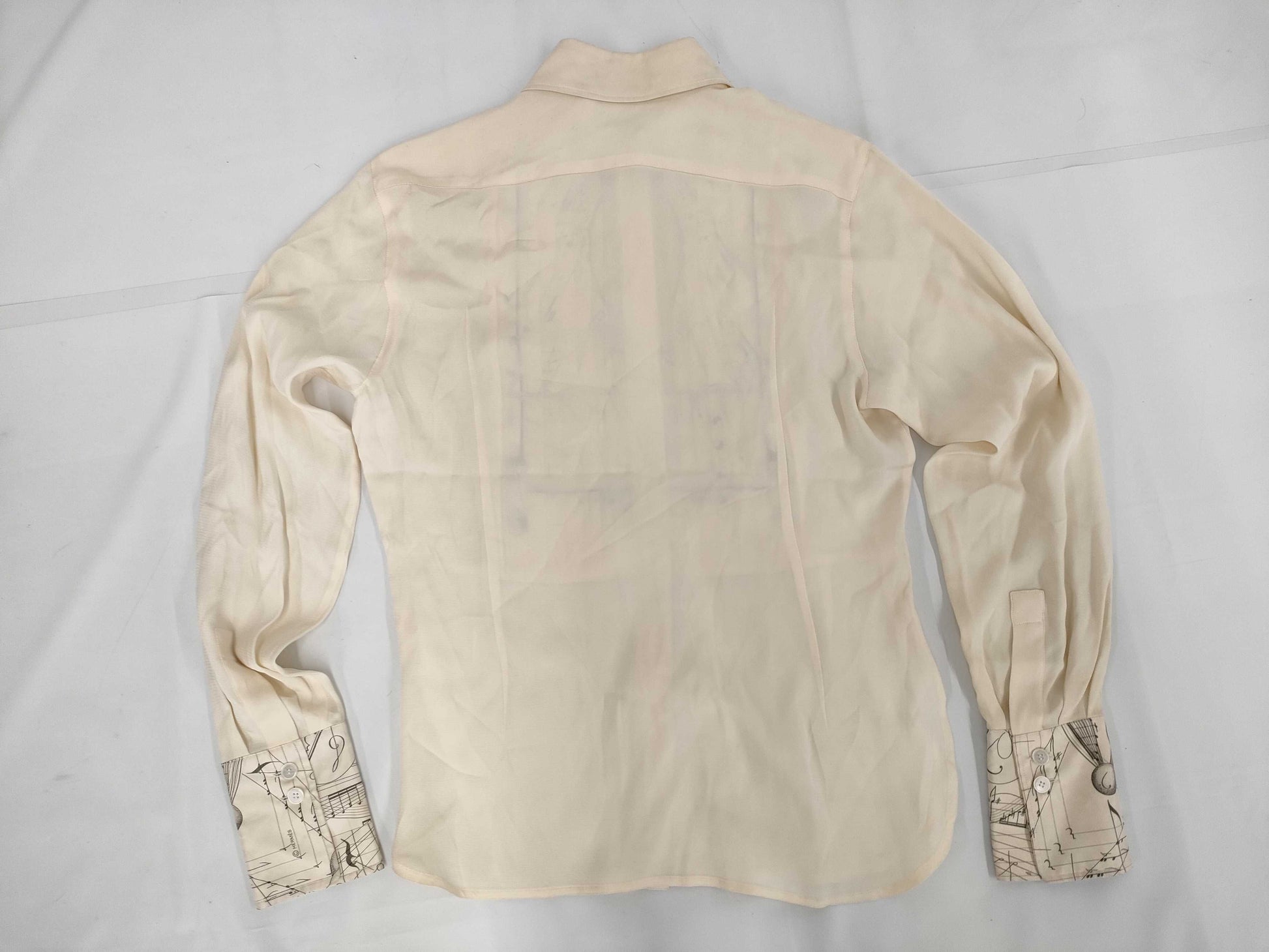 HERMES HERMES Accordion Blouse Shirt Musical Note 38 Shirt