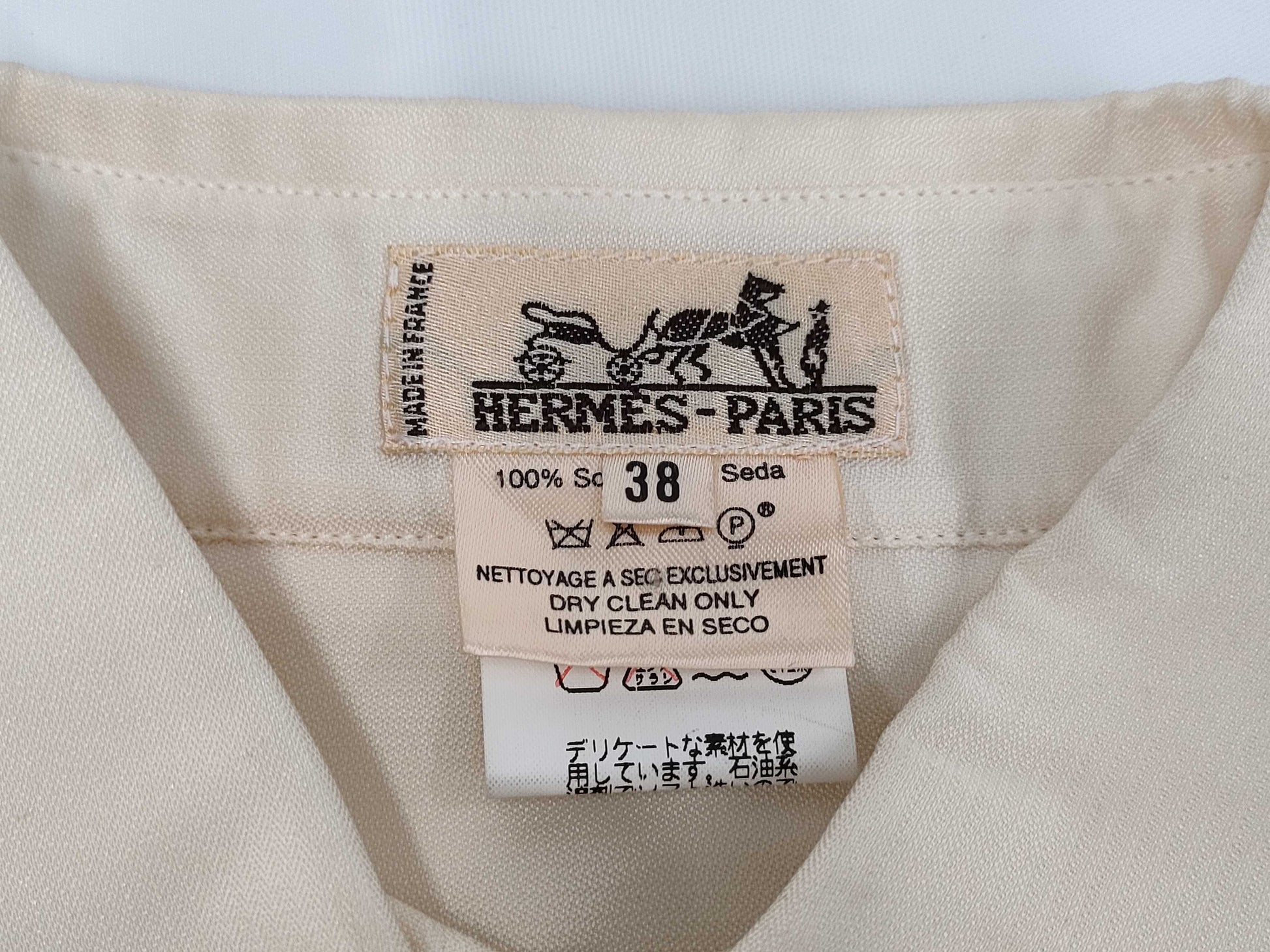 HERMES HERMES Accordion Blouse Shirt Musical Note 38 Shirt
