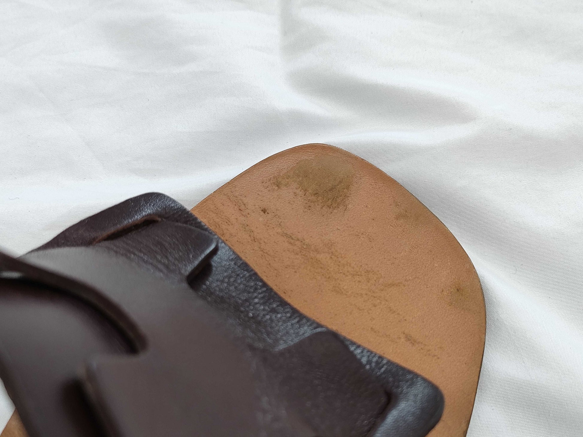 HERMES H Leather Sandals with Wood Sole, Size 22 