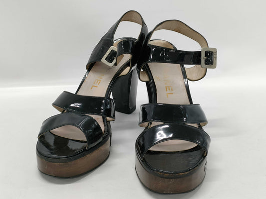 CHANEL CHANEL Clear Heel Sandals Size 37 1/2