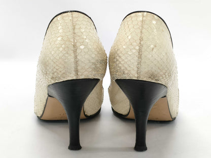 CHANEL CHANEL Python Two-tone Heel Pumps Size 37
