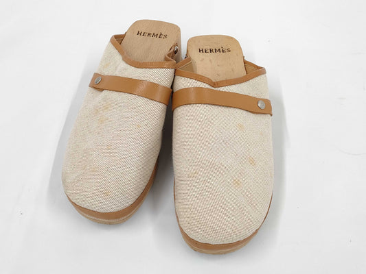 HERMES HERMES Wood Mule Sabo Sandals Size 37 Sandals