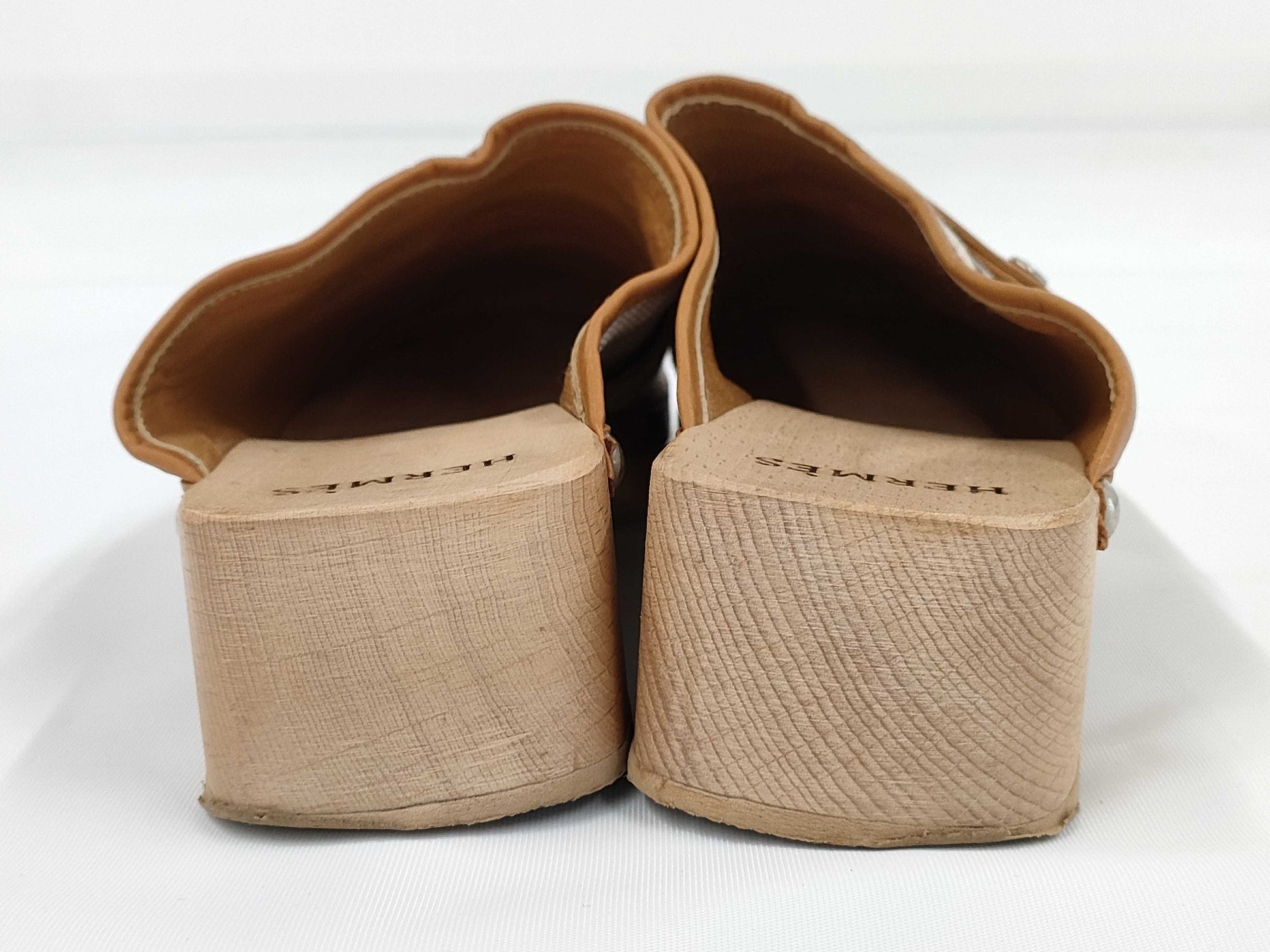 HERMES HERMES Wood Mule Sabo Sandals Size 37 Sandals