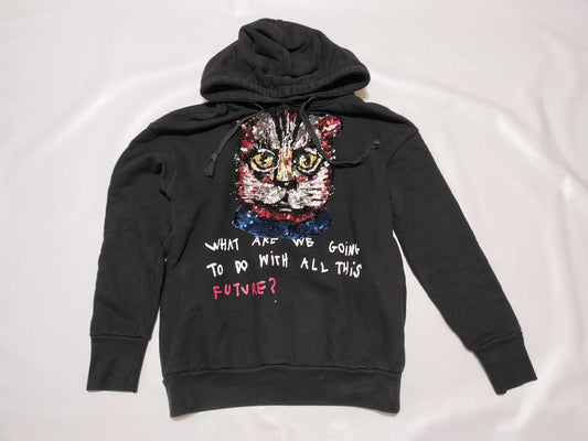 GUCCI Cat Coco Capitan Sequin Hoodie Top