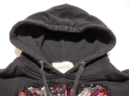 GUCCI Cat Coco Capitan Sequin Hoodie Top