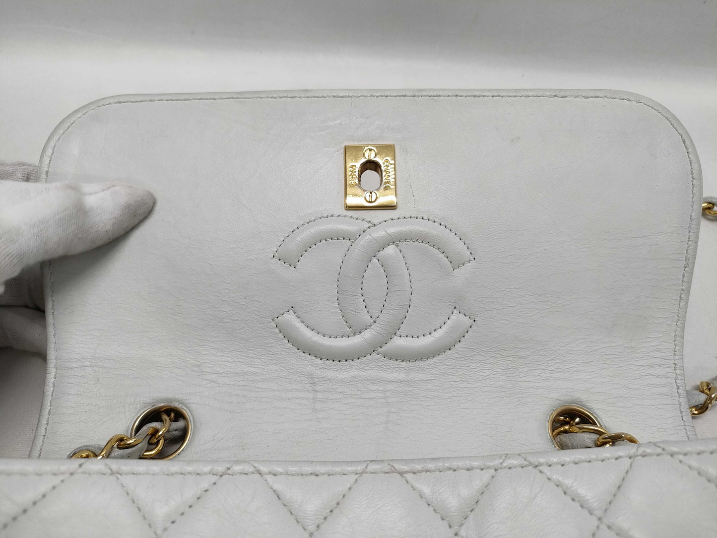CHANEL Matelasse Turnlock Coco Mark Two-Tone Lambskin Chain Shoulder Bag with Pouch