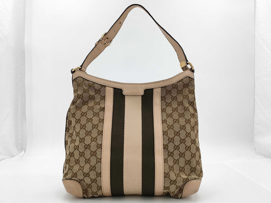 GUCCI GG Canvas Ophidia Leather x Canvas 257084 Handbag