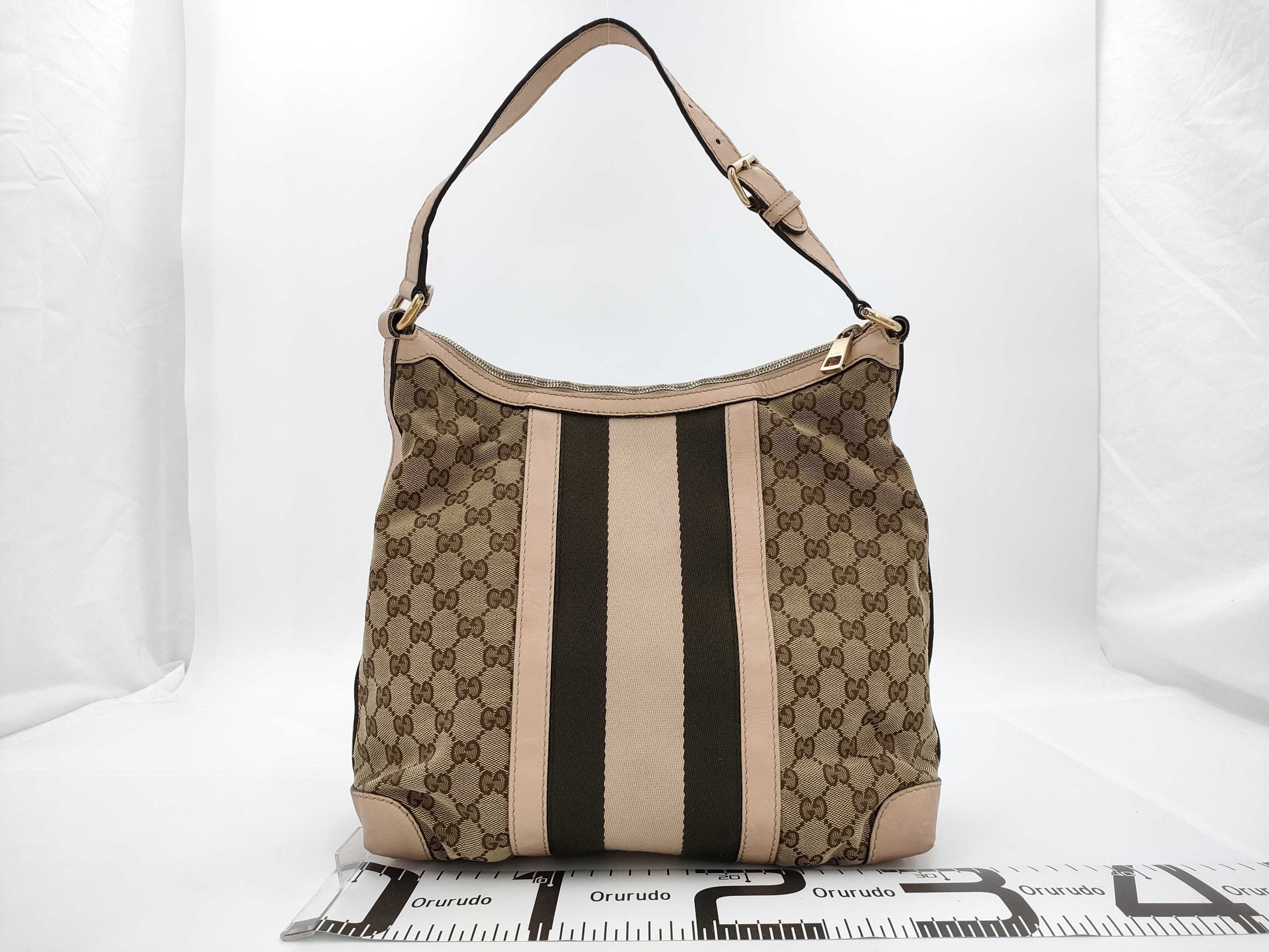 GUCCI GG Canvas Ophidia Leather x Canvas 257084 Handbag